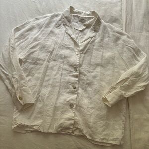 Oversized white button down
